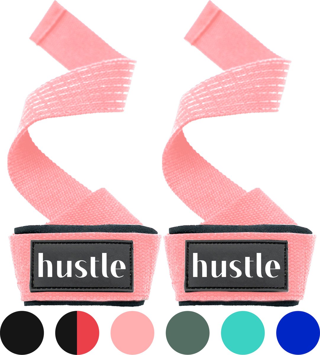 hustle - Roze Anti-Slip Lifting Straps - met Padding en Anti-slip - Padded - Lifting Grips/Hooks - Deadlift Straps - Voor Fitness