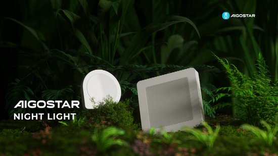 Aigostar 10BA4 - 2 Stuks LED Nachtlampje Stopcontact - Dimbare Nachtlampjes met Sensor - Nacht Lamp - Kinderen & Baby - 3000-6500K - Wit