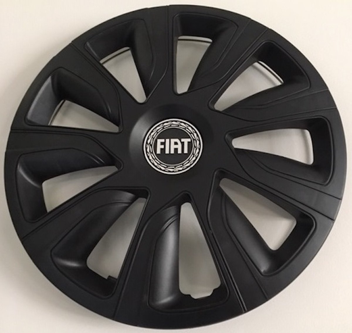 Wieldoppen Fiat 16 inch / Zwart / Set van 4 Wieldoppen
