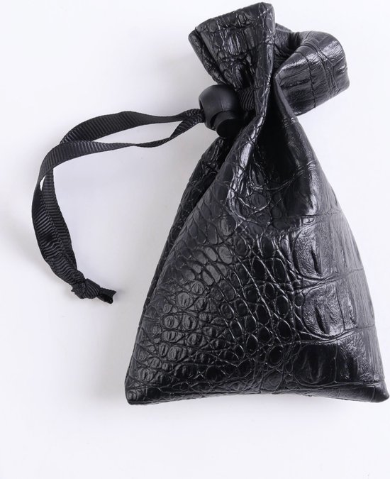Afbeelding van het spel Lapi Toys - Dungeons and Dragons dice bag - DnD dice bag - D&D storage bag - Dice pouch - Polydice bag - Kunstleer - Zwart