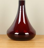 Glazen flesvaas rood/bruin, 26 cm - Vaas glas rood, glasvaas rood, bruin (pol-012)