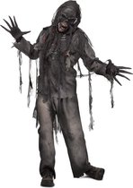 Costume de zombie costume brûlé masque d'halloween noir horreur de l'apocalypse