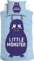 Little Monster Kinderdekbedovertrek - Monster - 140x200/220 + 1 kussenslopen 60x70 - Blauw - Eenpersoons