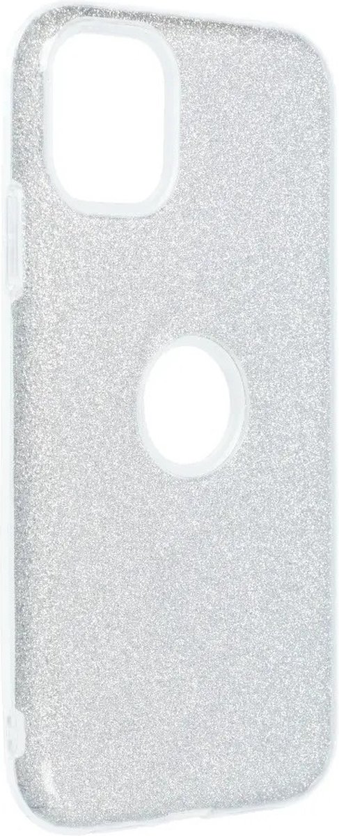 Glanzende Glitter Back Cover hoesje iPhone 12 / 12 Pro - Zilver