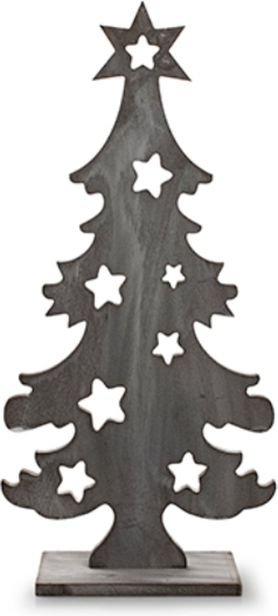 Houten Kerstboom greywash H42 D20 CM
