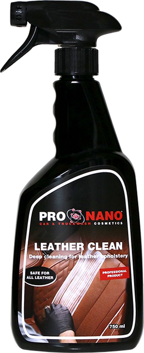 ProNano | Pro Nano Leather Clean 750ml | Nano Technologie | innovatief product gemaakt op waterbasis en het is veilig voor alle soorten leer. Het verwijdert verschillende soorten vuil en vlekken, absorbeert geuren en veroorzaakt geen verkleuring.