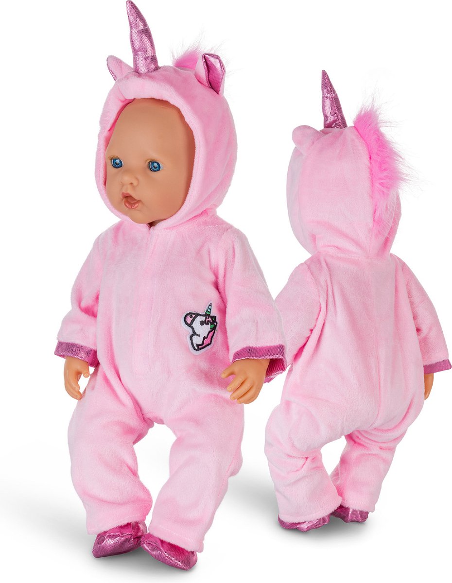 Isa's Friends® - Poppenkleding - Kleertjes geschikt voor o.a. BABY born - 43 cm - Unicorn Onesie