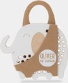 Afbeelding van het spelletje Inrijgplank hout | Oliver de olifant | educatief montessori speelgoed | Milintoys | Thuismusje