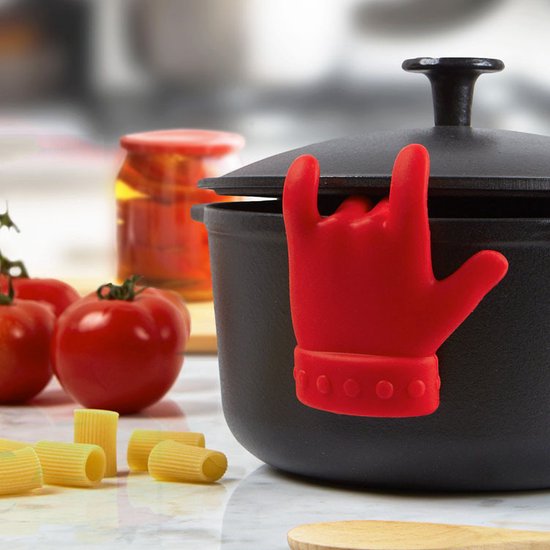 Repose-cuillère Main, Porte-cuillère, Lance- Steam Main Rouge | Porte-cuillère, Pan -couvercle haut | Rouge | main en silicone pour maintenir le couvercle de la casserole juste assez haut ou pour poser votre cuillère.