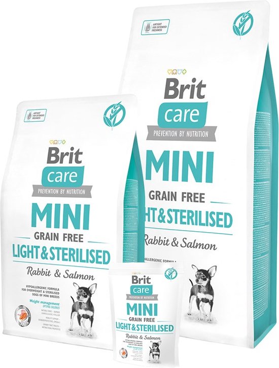 Brit Care Mini Grain Free Light & Stérilisé 7 kg | bol.com