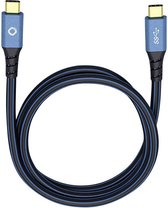Oehlbach USB Plus CC USB 3.2 Gen 1 (USB 3.0) [1x USB-C mâle - 1x USB-C mâle] 0,50 m Connecteurs plaqués or Blauw
