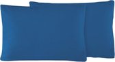 Sleepnight Kussensloop - 2 Pack Bleu bleu Effen Katoen - 50 x 70 cm - - 798480-2x-50 x 70 cm