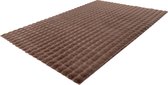 Lalee Harmony - 3d Vloerkleed - Tapijt – Karpet - Hoogpolig - Superzacht - Fluffy - Shiny- 3d blokjes- rabbit 160x230 cm Donker taupe