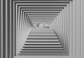 Fotobehangkoning - Behang - Vliesbehang - Fotobehang - Quadrangle Depth - 3D - 200 x 140 cm