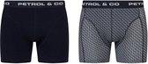 Petrol Onderbroek - Petrol Industries - 2-pack Boxershorts - Zwart - Wit