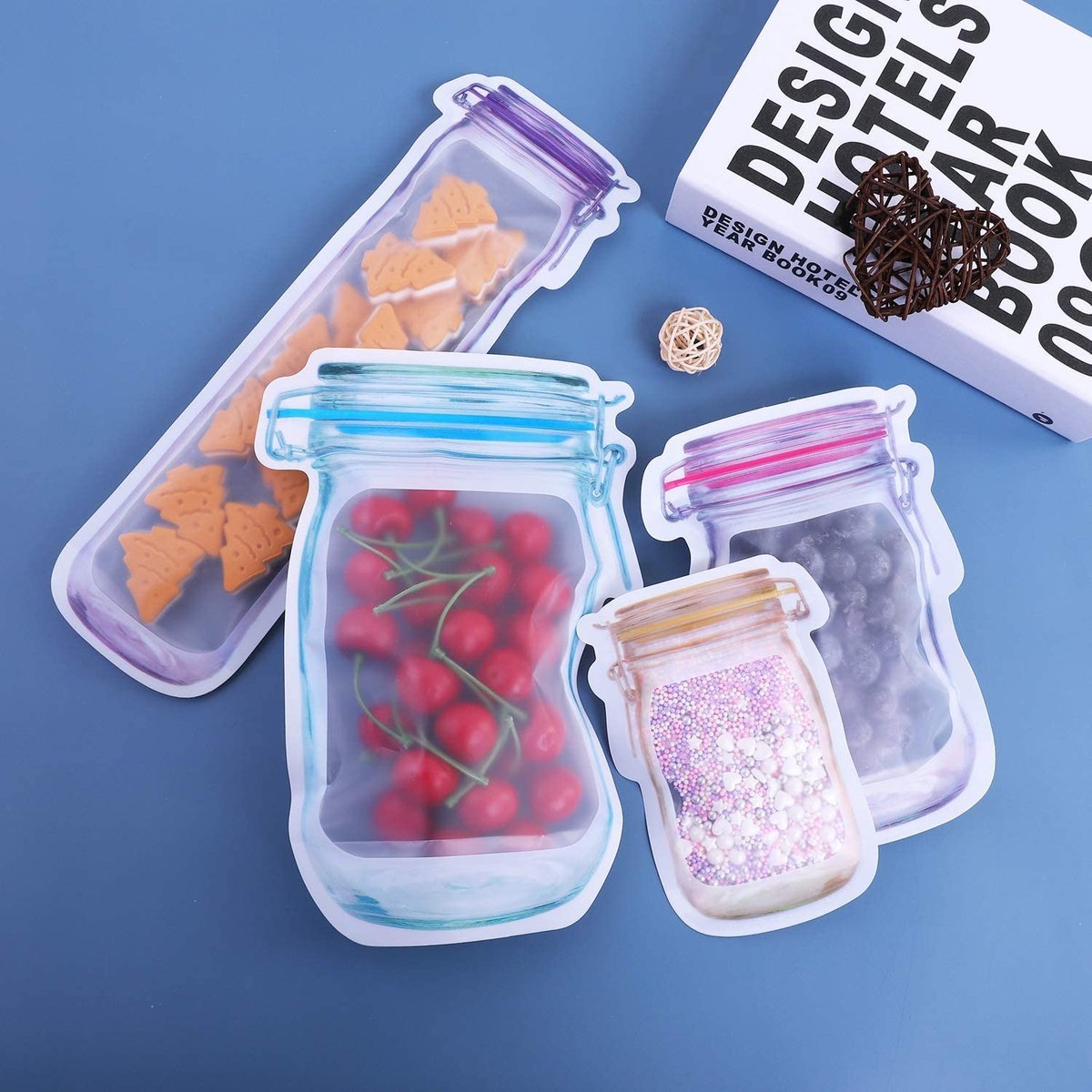 15Pcs Silicone Voedsel Opslag zakjes-Herbruikbare zakjes-Lekvrij Containers-Vriezer Zak-Tassen Keuken Organizer