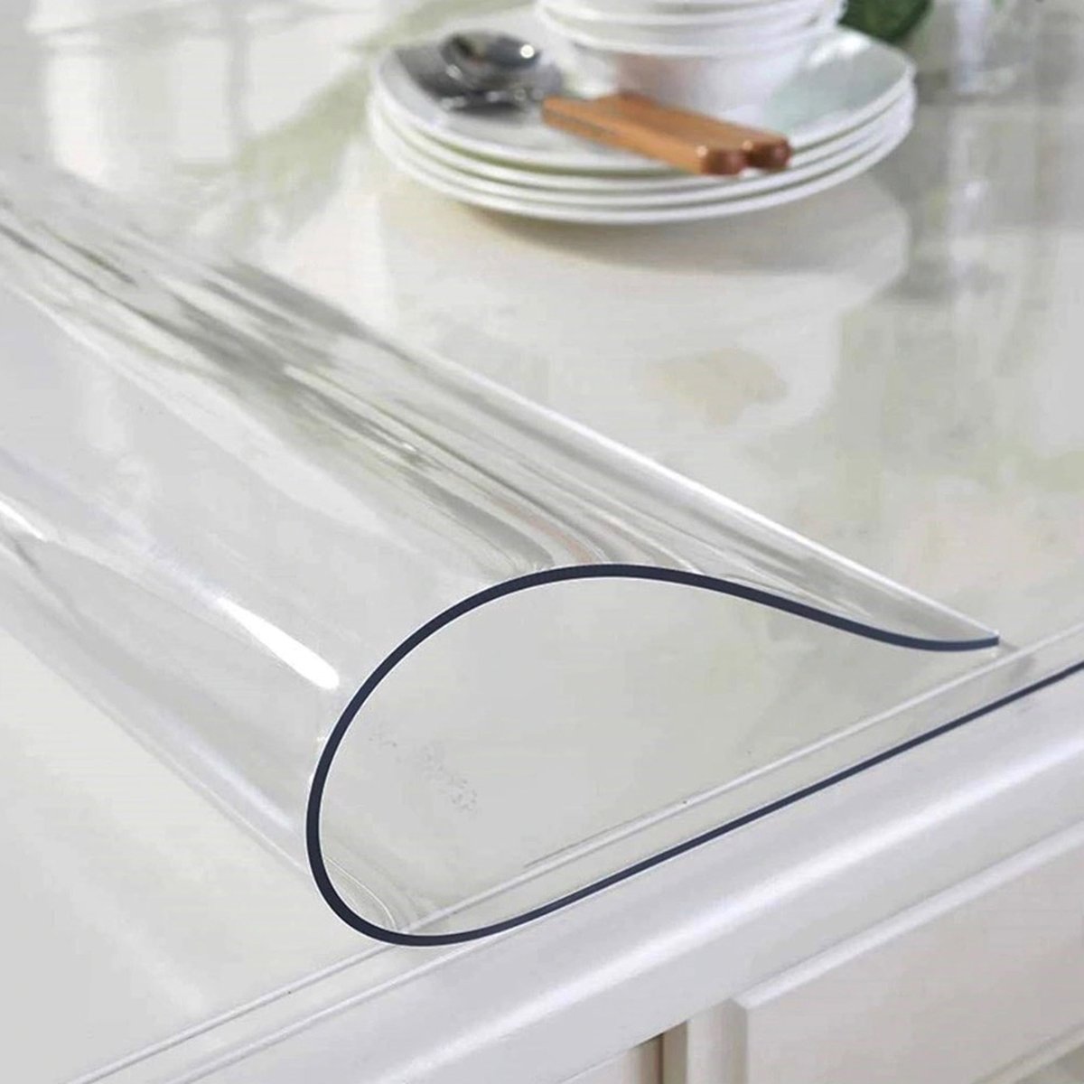 Tafelbeschermer Glashelder 100x130 cm - 1,7 mm Dikte - 100% Transparant - Gemakkelijk Schoon te Maken en Waterdicht - Tafelbeschermer - Hoge Kwaliteit - Tafelzeil - Tafelkleden