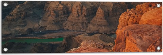 WallClassics - Tuinposter – Foto van Nationaal Park Grand Canyon - 90x30 cm Foto op Tuinposter  (wanddecoratie voor buiten en binnen)