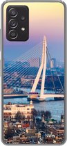 Geschikt voor Samsung galaxy a73 hoesje - Rotterdam - Skyline - Zonsondergang - Siliconen Telefoonhoesje