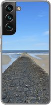 Geschikt voor Samsung Galaxy S22 hoesje - Noordzee - Strand - Water - Siliconen Telefoonhoesje