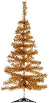 Krist+ Kunst kerstboom - klein - goud - 90 cm - metalen voet - kunstbomen