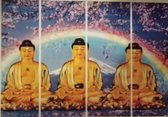 Diamond Painting Pakket - 4 Losse Delen - Boeddha - 90x100 cm - Complete Set - Volledige Bedekking - Ronde Steentjes