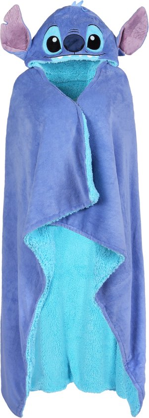 Foto: Stitch disney warme blauwe cape deken met capuchon 120x150 cm