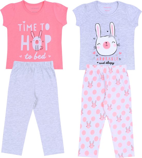 Neon grijze pyjama met konijnen - 2 paar / 116