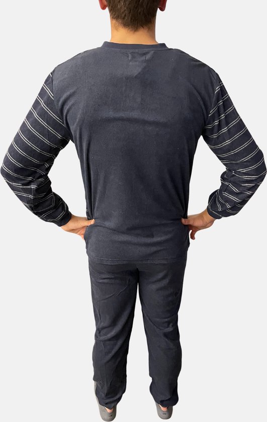 RELAX by Normann 61692 Badstof pyjama voor heren, lang met