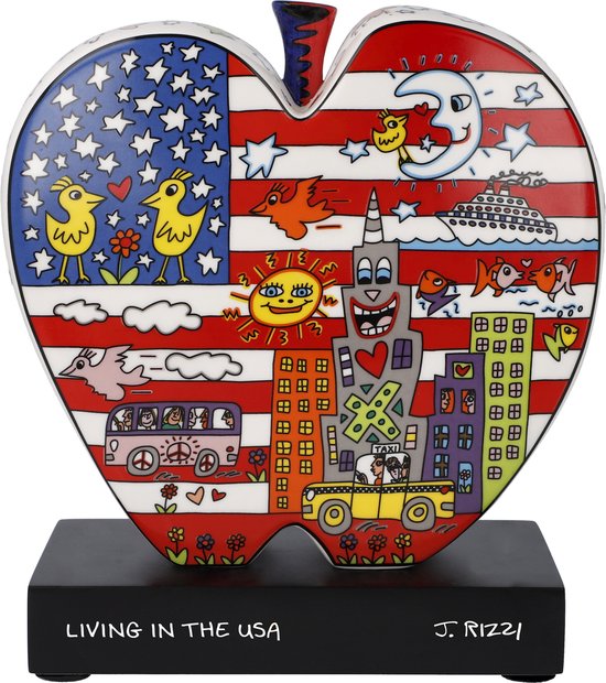 Goebel - James Rizzi | Decoratief beeld / figuur Living in the USA | Porselein - 19cm