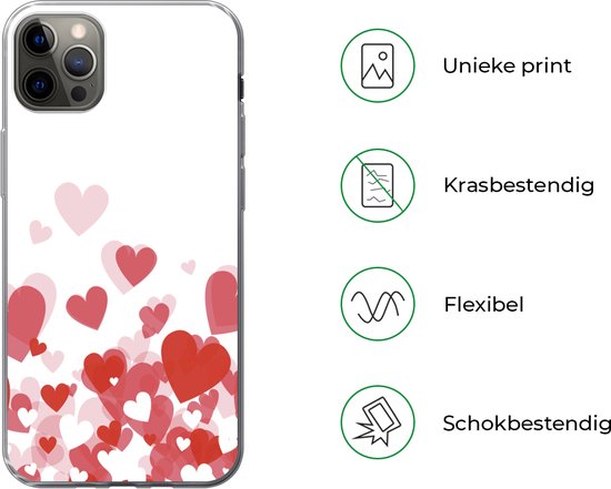 Coque iPhone 13 Pro Max - une pluie de coeurs - Siliconen Phone Case