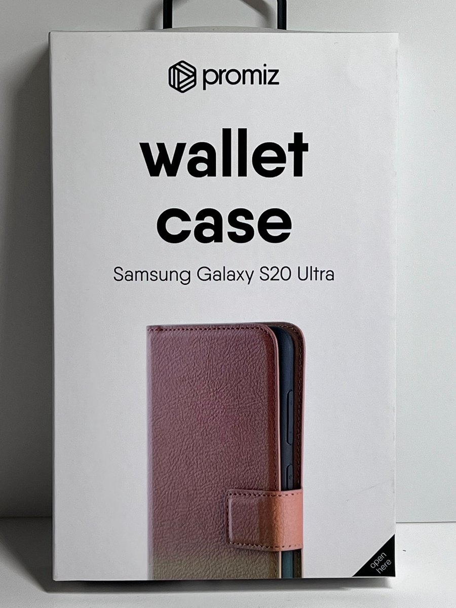 Promiz - Wallet Case - Brown - For Samsung Galaxy S20 Ultra