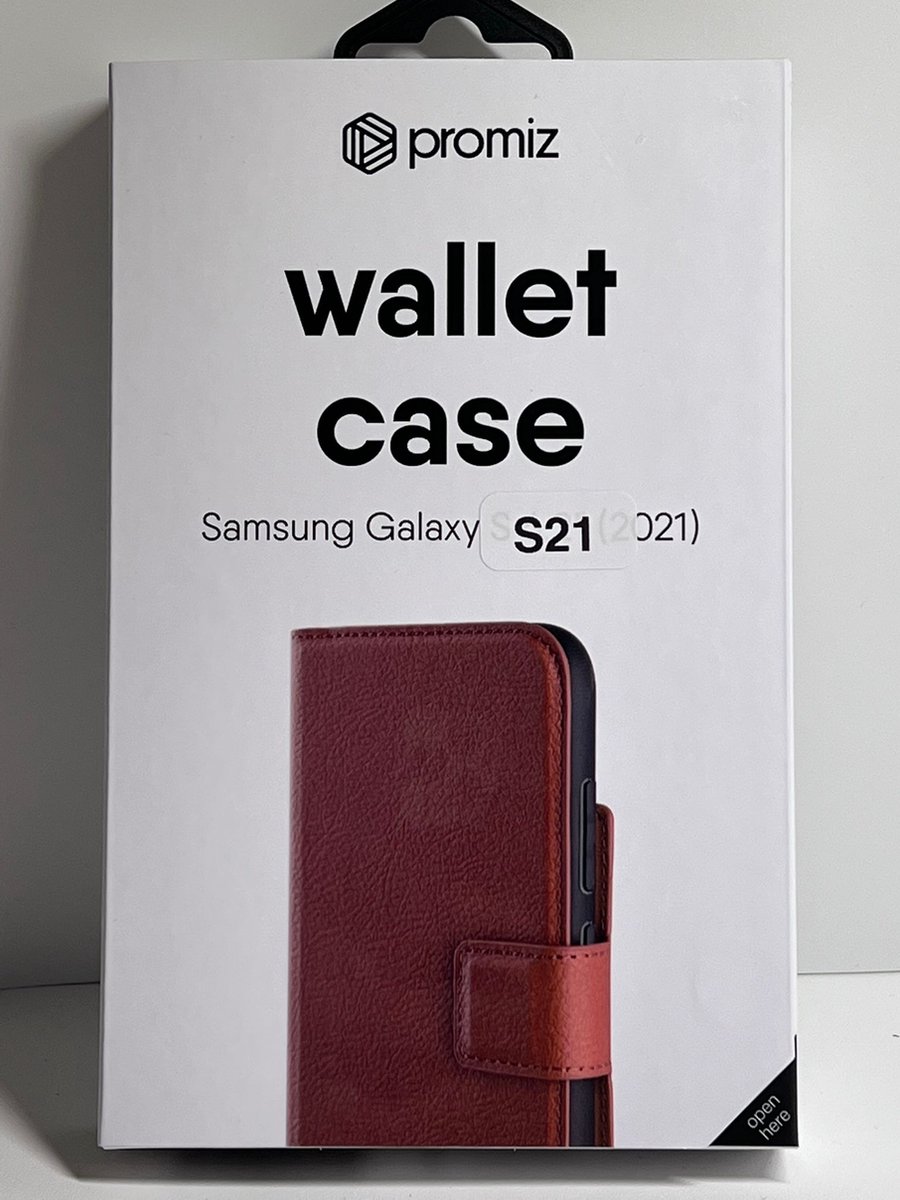 Promiz - Wallet Case - Brown - For Samsung Galaxy S21