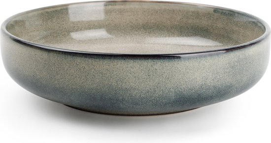 Salt & Pepper Diep bord Pastabord 22,5xH6cm groen/blauw Meridian (set van 2 stuks)