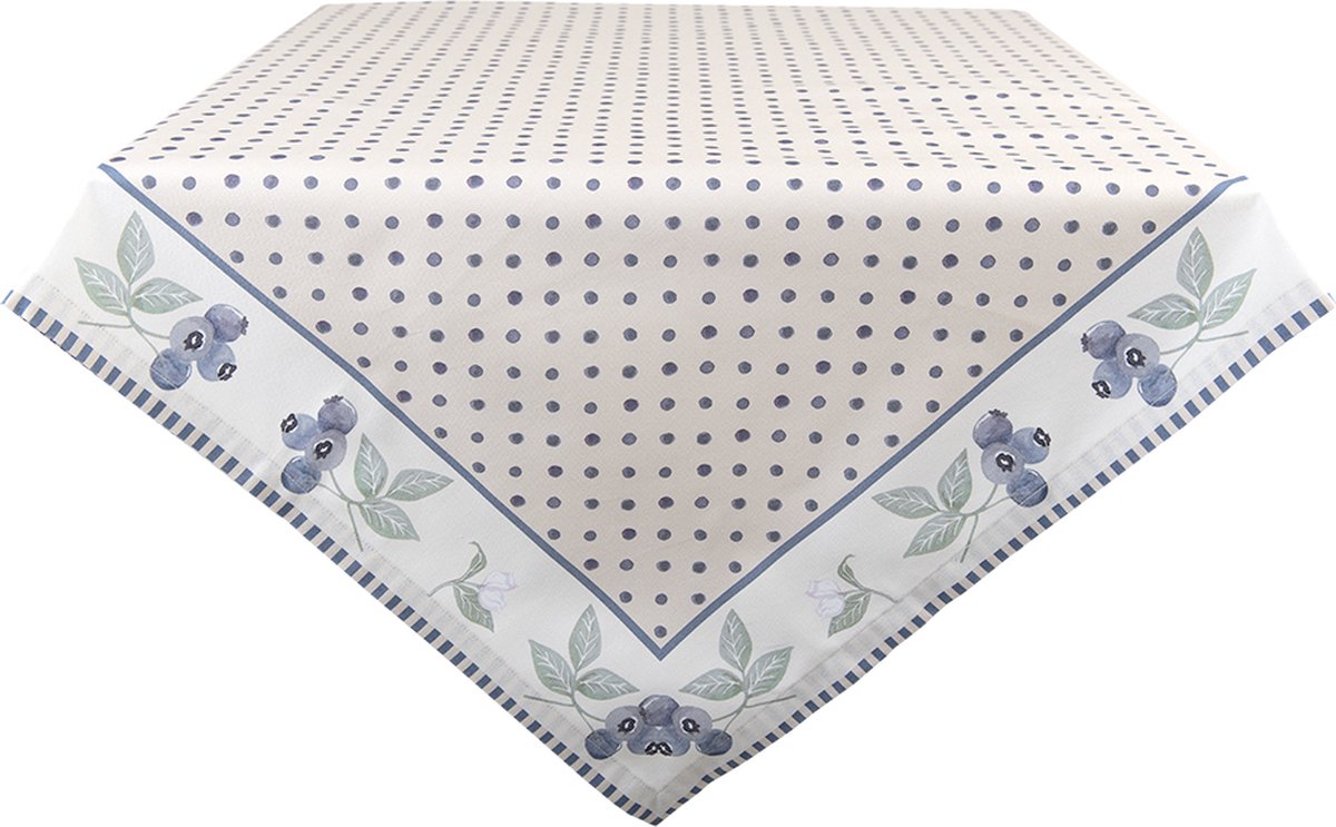 Clayre & Eef Tafelkleed 150x250 cm Beige Blauw Katoen Bos Dieren Herfst