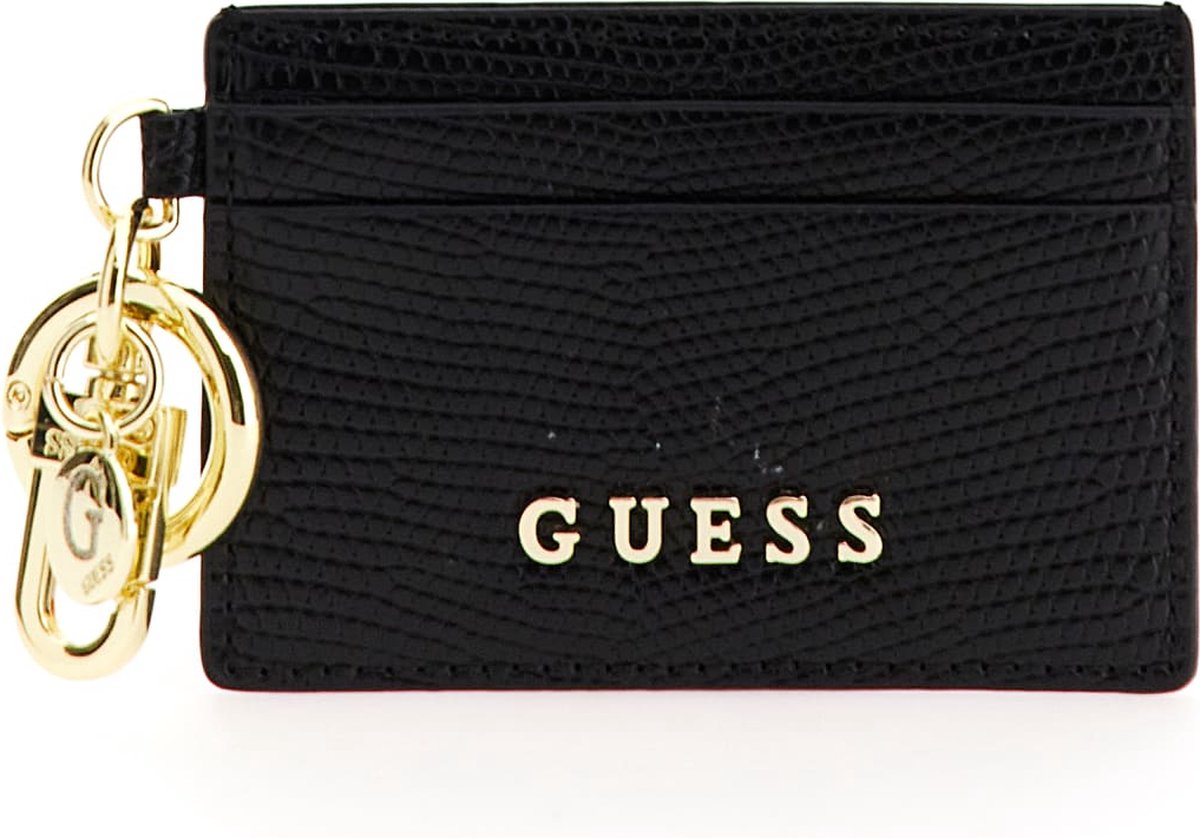 Guess Card Case Keyring Dames Portemonnee/Pasjeshouder Zwart