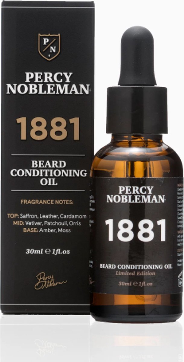 Percy Nobleman 1881 Beard Oil - Baard Olie - Natuurlijk