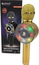 Microphone sans fil/microphone de connexion Bluetooth /haut-parleur HIFI portable KTV WS-669 couleur or