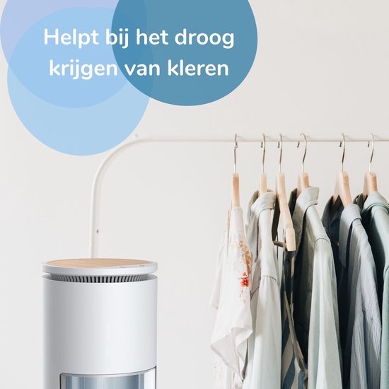 Modito Luchtontvochtiger - 450ml/dag - Dehumidifier - 2-in-1 Luchtreiniger - Muisstil - Voor Slaapkamer / Badkamer / Kelder - Wit