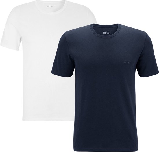 Hugo Boss BOSS 2P chemises à col rond grande taille confort bleu et blanc - 5XL