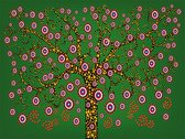 Fotobehangkoning - Behang - Vliesbehang - Fotobehang - abstractie: boom (groen) - 350 x 270 cm