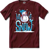 Let it snow - T-Shirt - Heren - Burgundy - Maat XXL