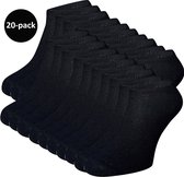 WeirdoSox enkelsokken Heren - 20-pack - Sneakersokken - Zwart - Maat 39-42