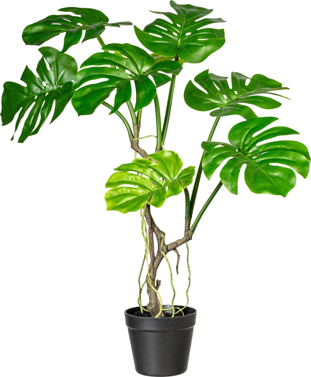Kopu Kunstplant Split Philodendron 75 cm - 8 bladeren - Nepplant Groen