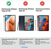 Tablet hoes geschikt voor Samsung Galaxy Tab S7 FE - 12.4 inch - Tri-Fold Book Case - Met Pencil Houder - Donker Groen