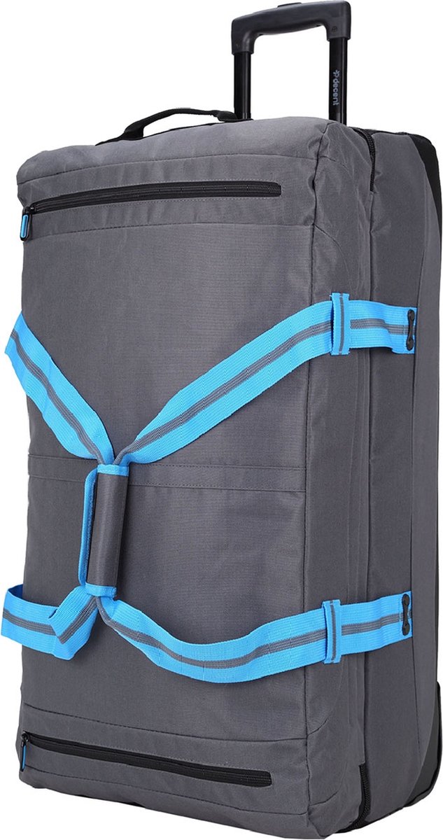 Decent SPORT-LINE Reistas met Wielen 95L XL - Handvat Uittrekbaar - Weekendtas / Sporttas - Grote Tas - Ruimbagage Koffer - Blauw/grijs