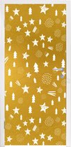 Deursticker Kerst - Feest - Goud - 75x205 cm - Deurposter