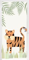 Deursticker Illustratie van een tijger in de jungle - 85x215 cm - Deurposter