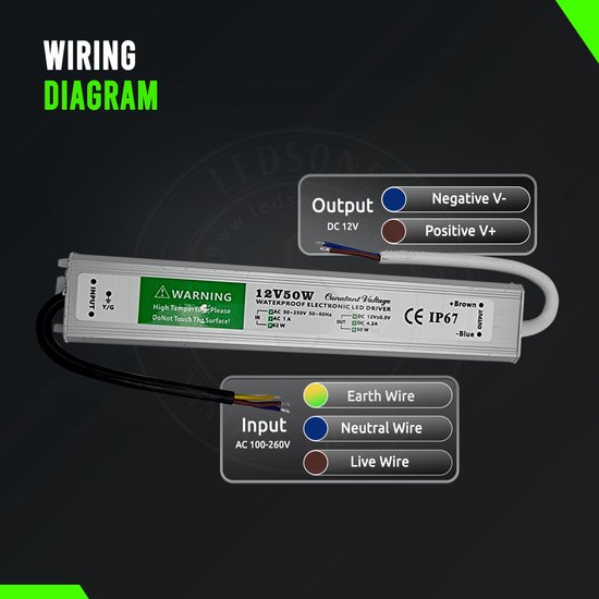Impermeabile led driver elettronico 60w 100W 200w IP67 HA CONDOTTO LA Luce di Al