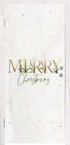 Deursticker Kerst - Quotes - Merry Christmas - Spreuken - Goud - 80x215 cm - Deurposter